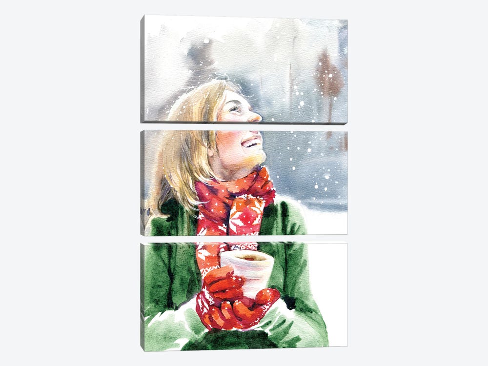 Snowfall by Marina Ignatova 3-piece Canvas Print