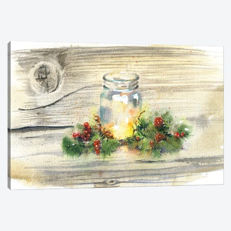Christmas Candle Canvas Print #IGN117} by Marina Ignatova Canvas Print