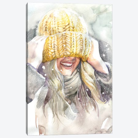 Knitted Hat Canvas Print #IGN118} by Marina Ignatova Canvas Artwork