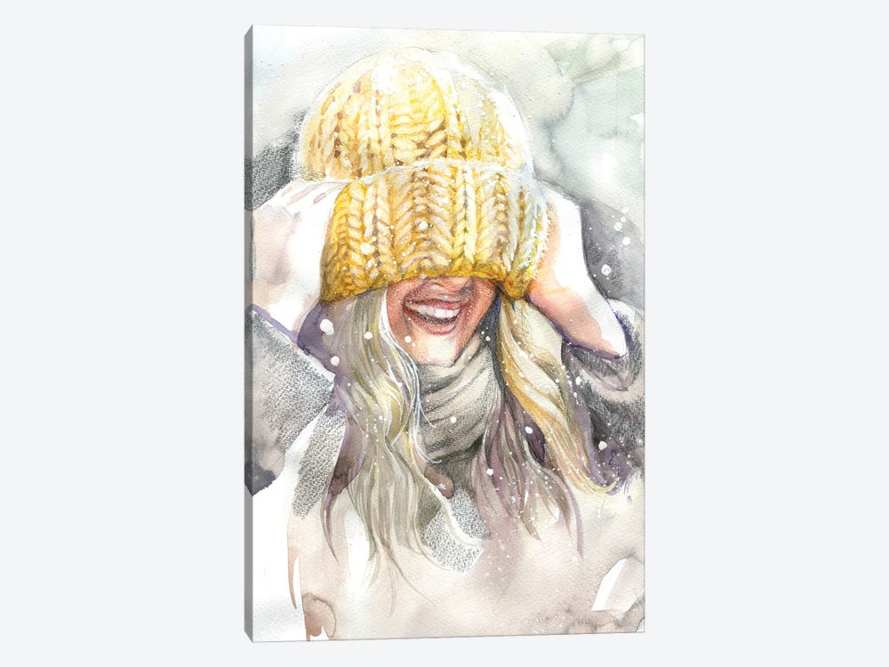 Knitted Hat by Marina Ignatova 1-piece Canvas Art Print
