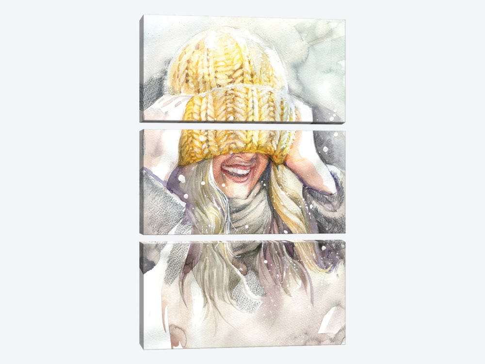 Knitted Hat by Marina Ignatova 3-piece Canvas Art Print