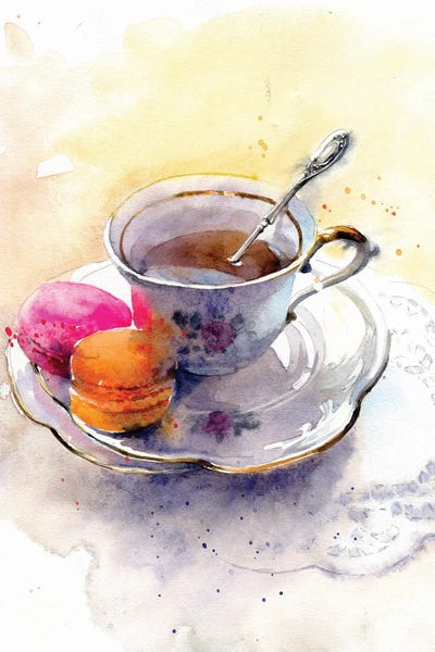 The Cup Of Tea With Dessert