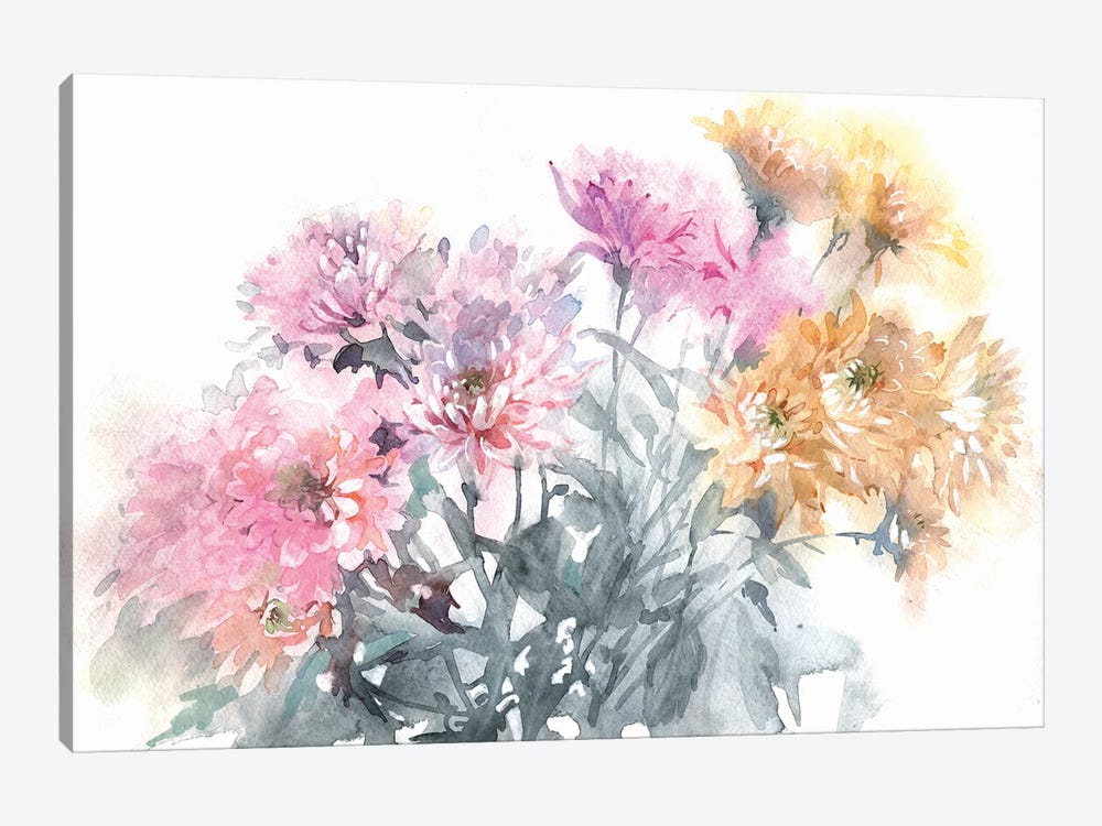 Chrysanthemums by Marina Ignatova 1-piece Canvas Art Print