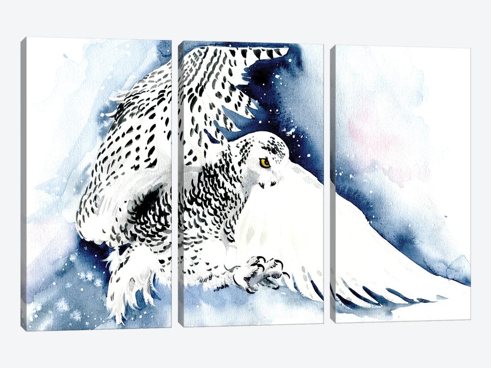 Polar Owl by Marina Ignatova 3-piece Art Print