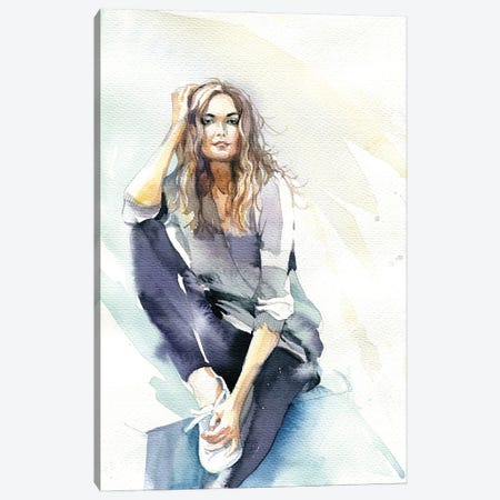 Sitting Girl Canvas Print #IGN129} by Marina Ignatova Canvas Print