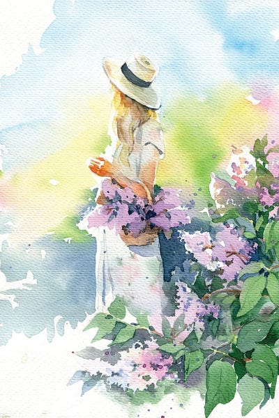 Girl With Lilacs by Marina Ignatova canvas print