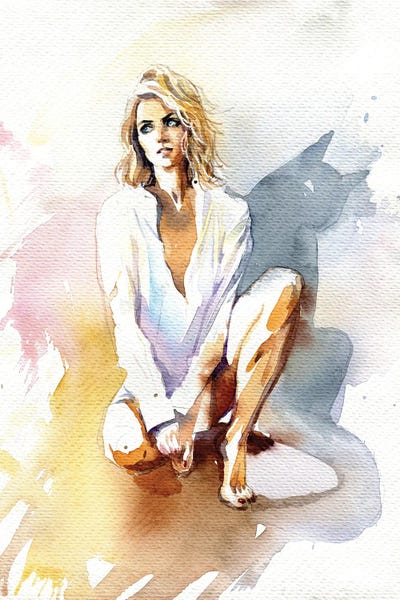 Cat Shadow by Marina Ignatova canvas print