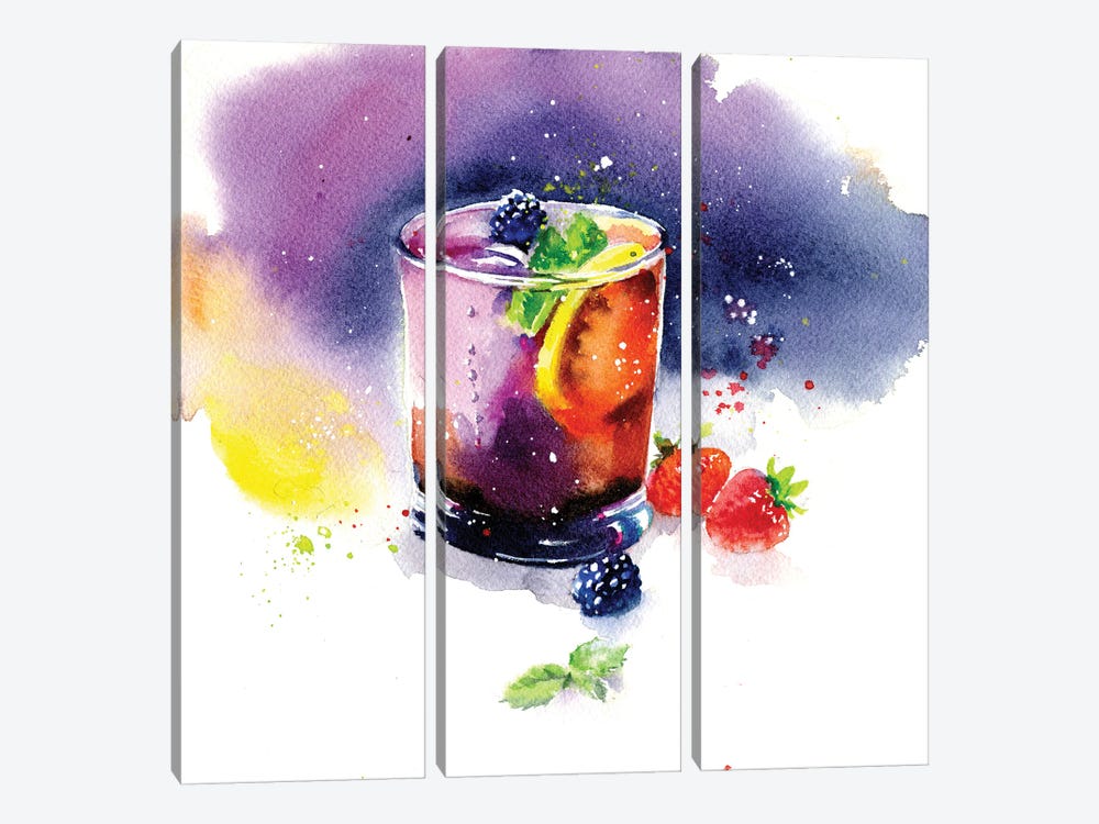 Cocktail by Marina Ignatova 3-piece Canvas Print