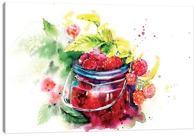 Raspberries Canvas Art Print - Berry Art