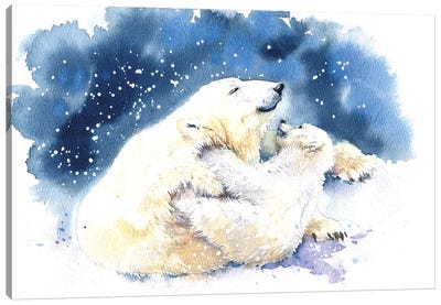 Mamas Baby Canvas Art Print - Polar Bear Art