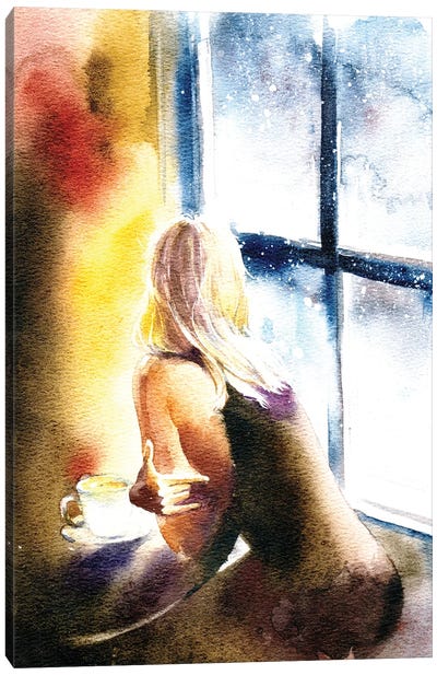 Rain Outside The Window Canvas Art Print - Marina Ignatova