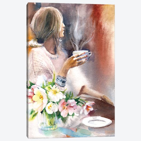 Tulips and Coffee Canvas Print #IGN166} by Marina Ignatova Canvas Art