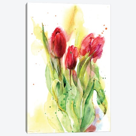 Red Tulips Canvas Print #IGN167} by Marina Ignatova Canvas Art