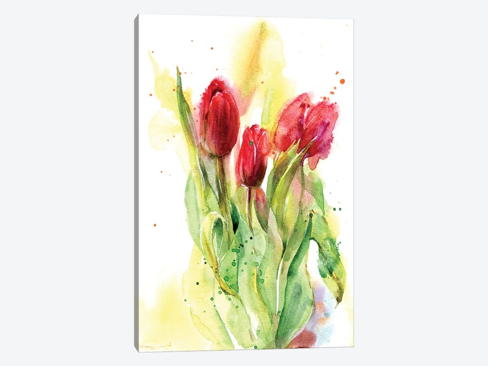 Red Tulips by Marina Ignatova 1-piece Canvas Print
