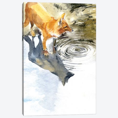 Fox By The River Canvas Print #IGN17} by Marina Ignatova Canvas Art Print