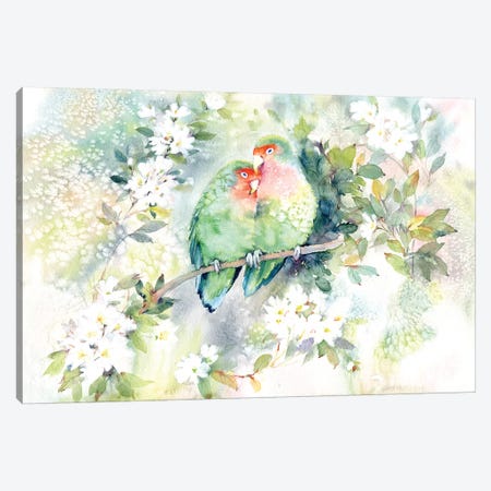 Parrots Canvas Print #IGN28} by Marina Ignatova Canvas Art Print