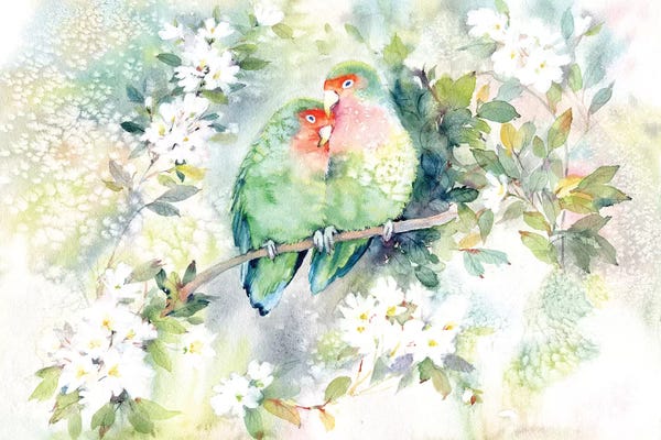 Serene Watercolors: Parrots by Marina Ignatova