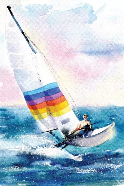 Kids Nautical Art: Alone With The Sea by Marina Ignatova