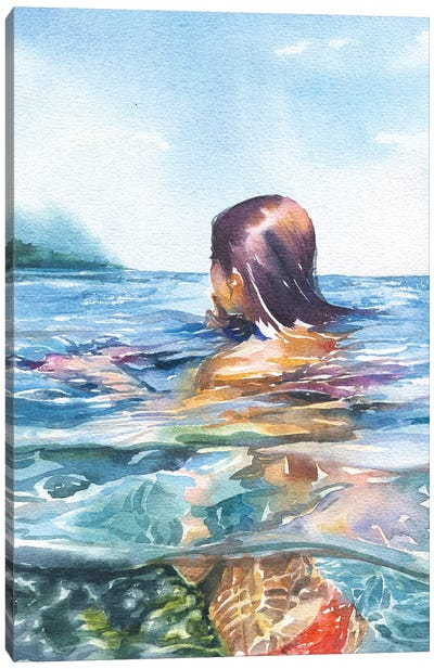 Swimming Canvas Art Print