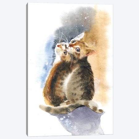 Two Kittens Canvas Print #IGN37} by Marina Ignatova Canvas Print