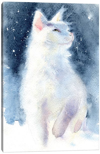 White Kitten II Canvas Art Print - Kitten Art
