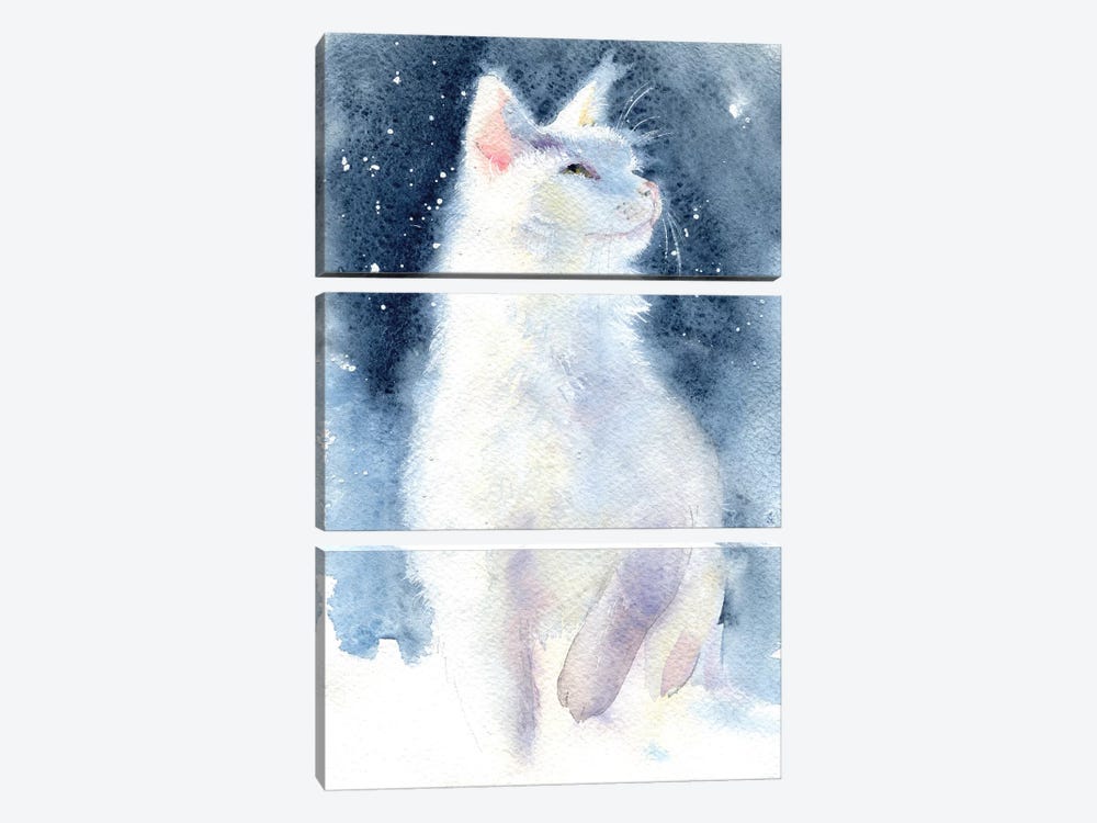 White Kitten II by Marina Ignatova 3-piece Canvas Art