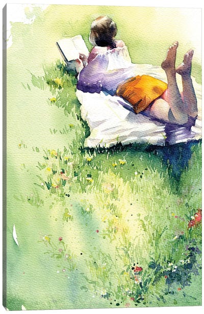 Summer Afternoon Canvas Art Print - Serene Watercolors