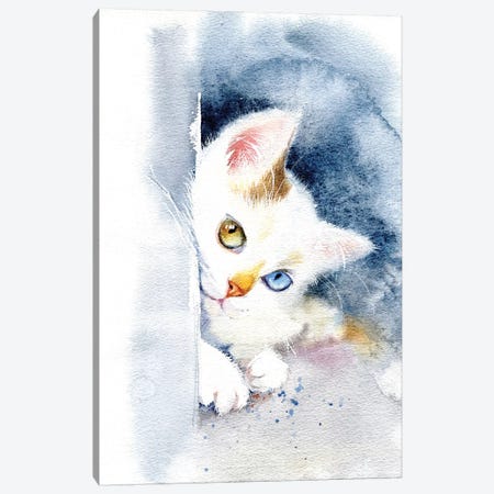Kitten With Colorful Eyes Canvas Print #IGN49} by Marina Ignatova Canvas Print