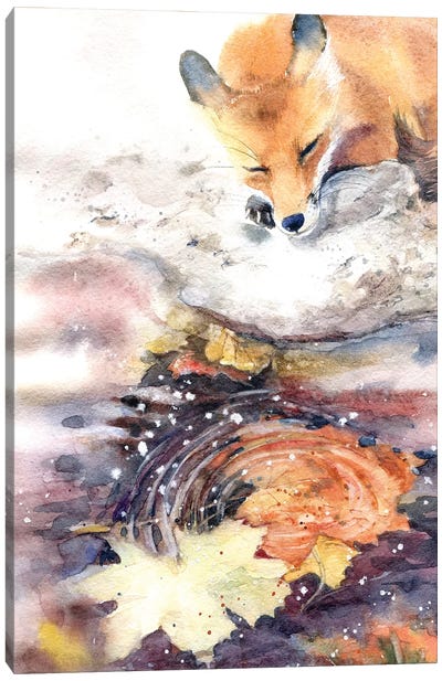 Autumn Melancholy Canvas Art Print - Fox Art