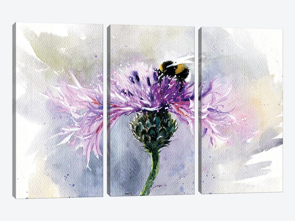Bumblebee On A Flower by Marina Ignatova 3-piece Art Print