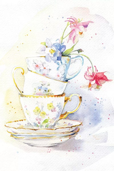 Tea Ware by Marina Ignatova metal wall art