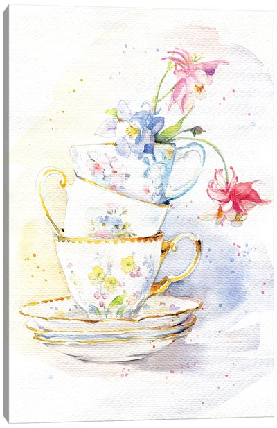 Tea Ware Canvas Art Print - Kitchen Equipment & Utensil Art