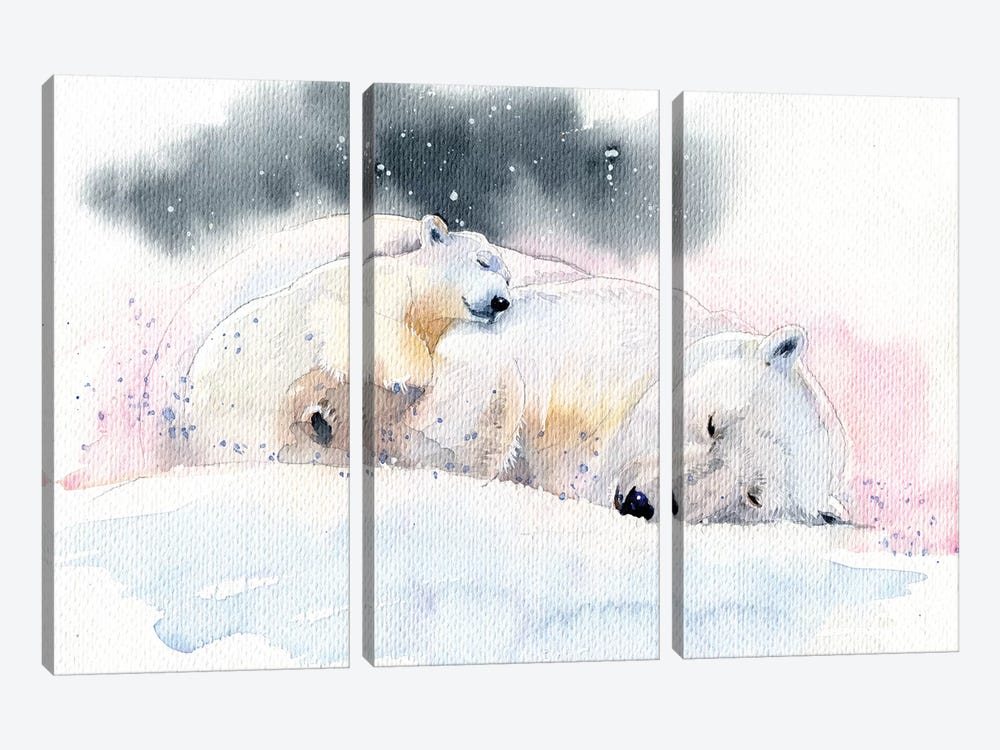 Sleeping Bears by Marina Ignatova 3-piece Canvas Art