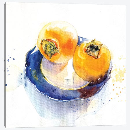 Orange On Blue Canvas Print #IGN64} by Marina Ignatova Canvas Artwork