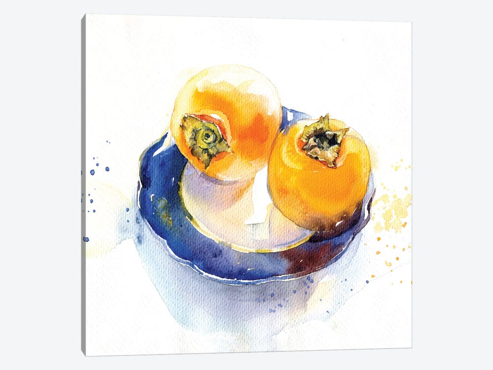 Orange On Blue by Marina Ignatova 1-piece Canvas Wall Art
