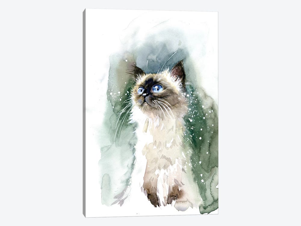 Kitten With Blue Eyes by Marina Ignatova 1-piece Canvas Print