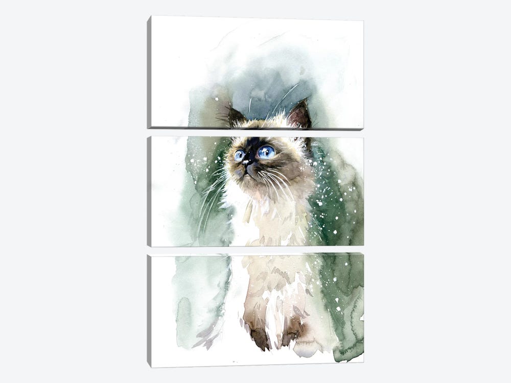 Kitten With Blue Eyes by Marina Ignatova 3-piece Art Print