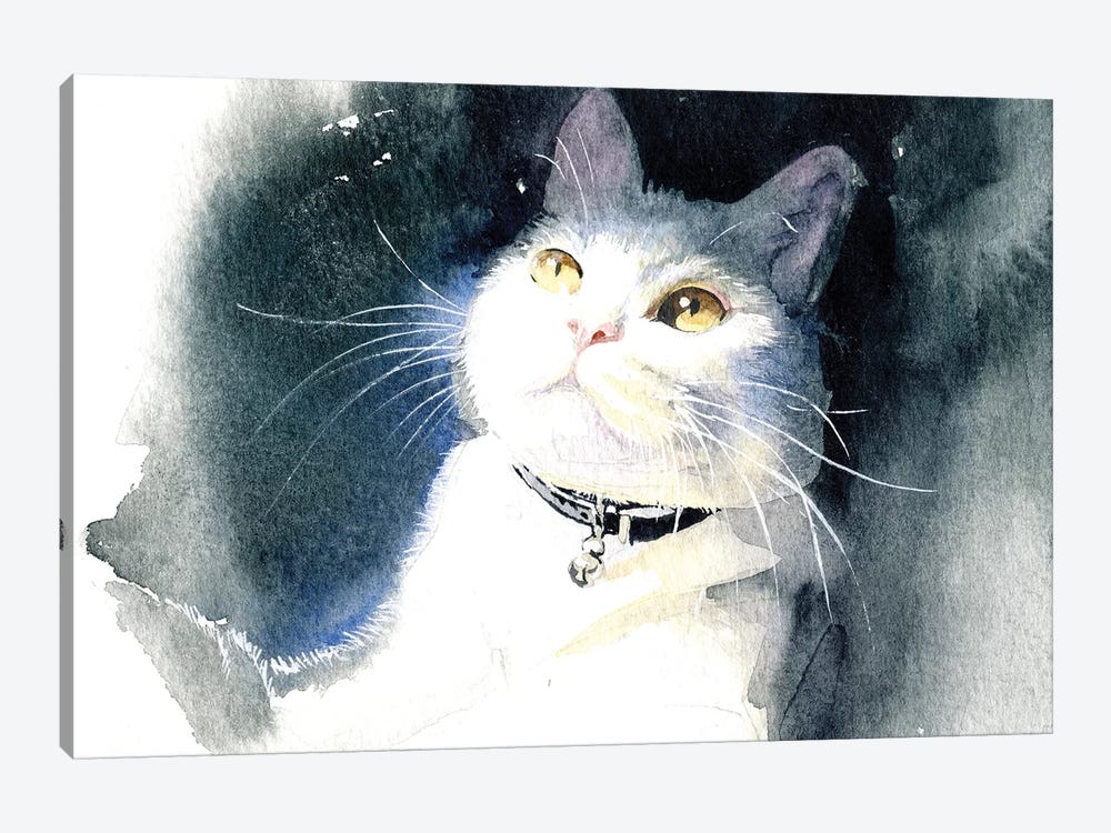 White Cat by Marina Ignatova 1-piece Canvas Print