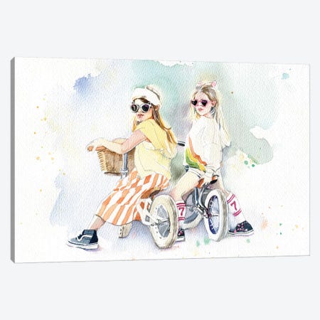 Girlfriends Canvas Print #IGN74} by Marina Ignatova Art Print