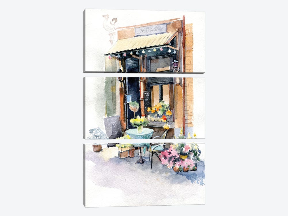 Small Shop by Marina Ignatova 3-piece Canvas Print