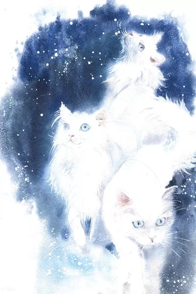 White Cats by Marina Ignatova canvas print