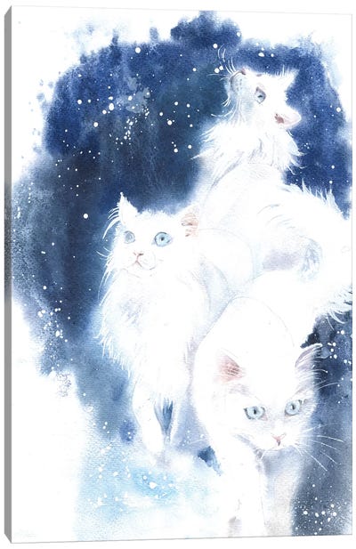 White Cats Canvas Art Print - Marina Ignatova