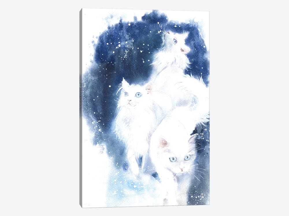 White Cats by Marina Ignatova 1-piece Canvas Wall Art