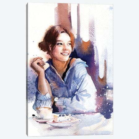 Girl In Blue Canvas Print #IGN81} by Marina Ignatova Canvas Art Print