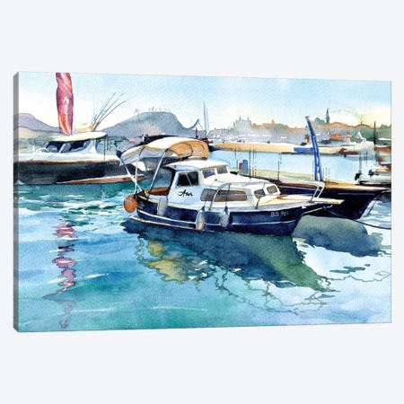 Boats II Canvas Print #IGN8} by Marina Ignatova Canvas Art