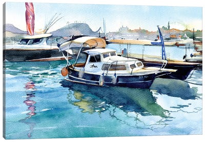 Boats II Canvas Art Print - Intricate Watercolors