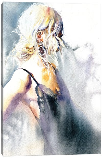 Girl With An Earring Canvas Art Print - Marina Ignatova