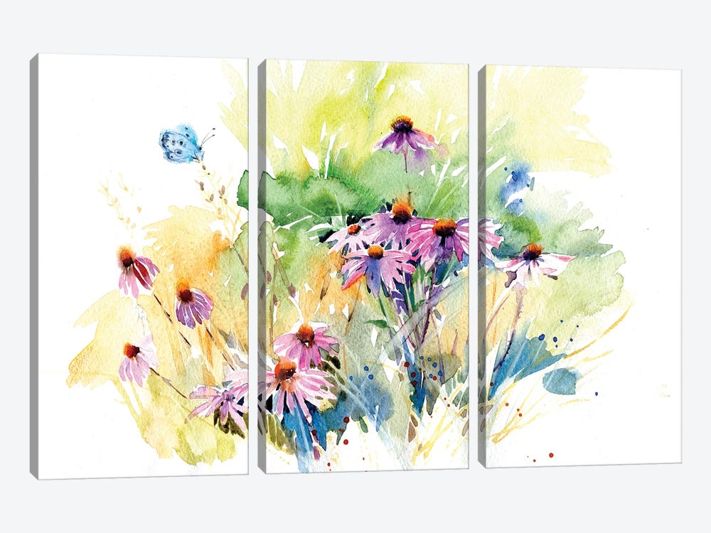 Flower Meadow by Marina Ignatova 3-piece Canvas Art Print