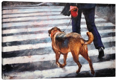 An Unscheduled Walk Canvas Art Print - The Modern Man's Best Friend