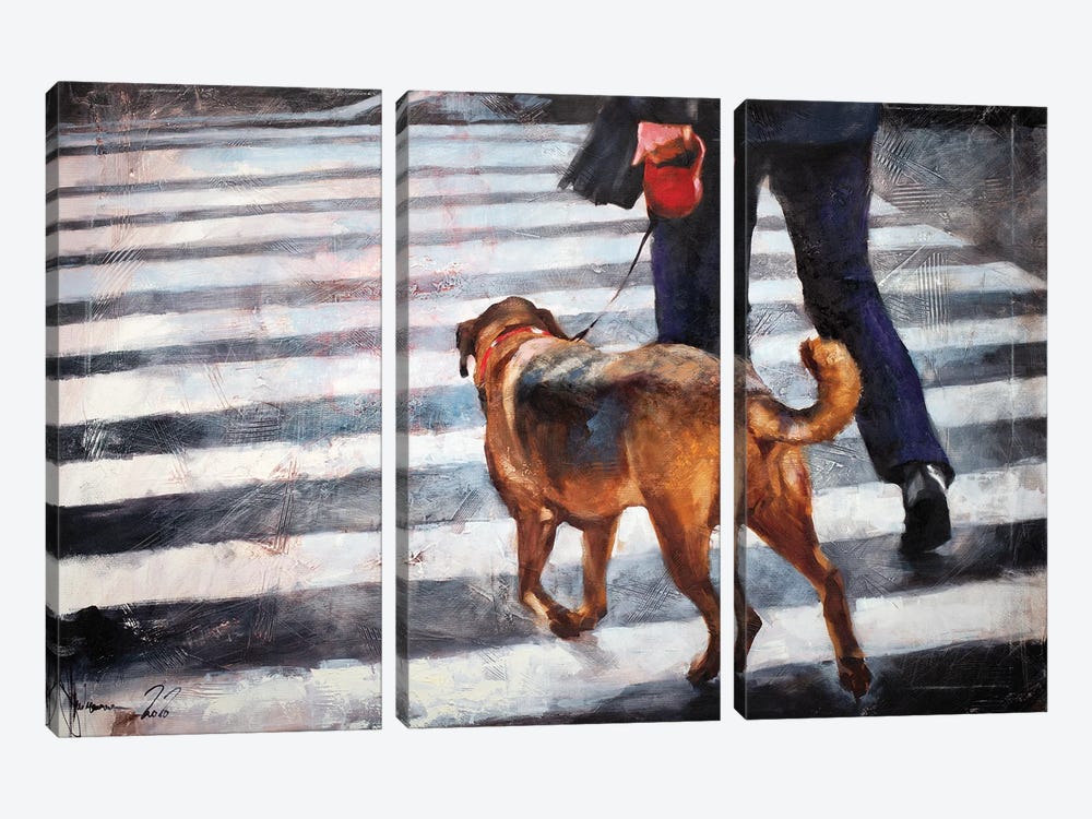 An Unscheduled Walk by Igor Shulman 3-piece Canvas Art Print